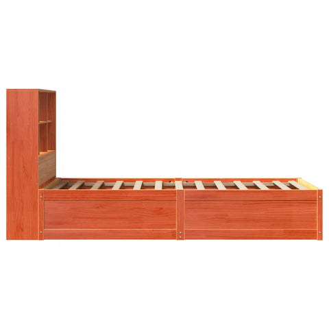 vidaXL Bed Frame without Mattress Wax Brown 75x190 cm Small Single Solid Wood Pine