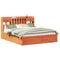 vidaXL Bed Frame without Mattress Wax Brown 200x200 cm Solid Wood Pine
