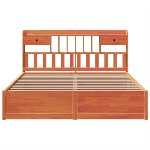 vidaXL Bed Frame without Mattress Wax Brown 200x200 cm Solid Wood Pine