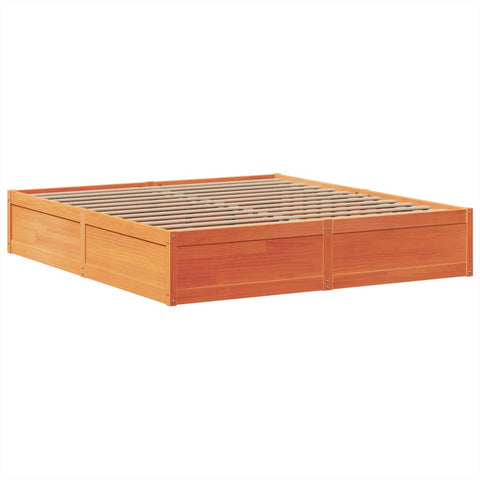 vidaXL Bed Frame without Mattress Wax Brown 200x200 cm Solid Wood Pine