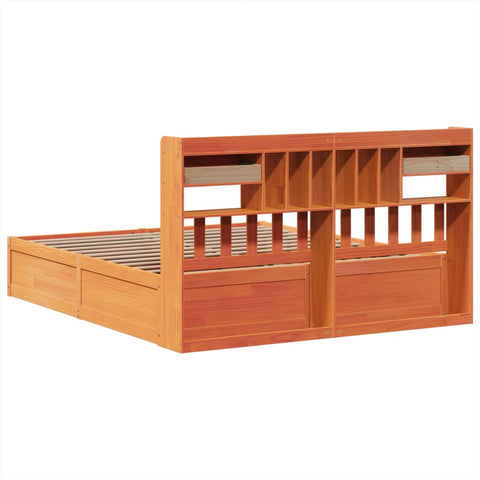 vidaXL Bed Frame without Mattress Wax Brown 200x200 cm Solid Wood Pine