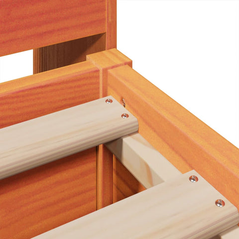 vidaXL Bed Frame without Mattress Wax Brown 200x200 cm Solid Wood Pine