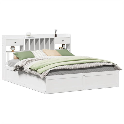 vidaXL Bed Frame without Mattress White 180x200 cm Super King Solid Wood Pine