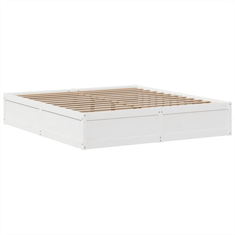 vidaXL Bed Frame without Mattress White 180x200 cm Super King Solid Wood Pine