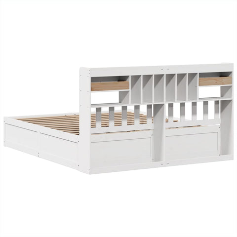 vidaXL Bed Frame without Mattress White 180x200 cm Super King Solid Wood Pine