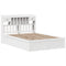 vidaXL Bed Frame without Mattress White 150x200 cm King Size Solid Wood Pine