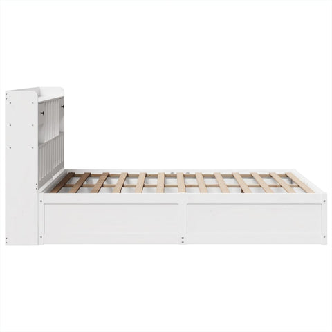 vidaXL Bed Frame without Mattress White 150x200 cm King Size Solid Wood Pine