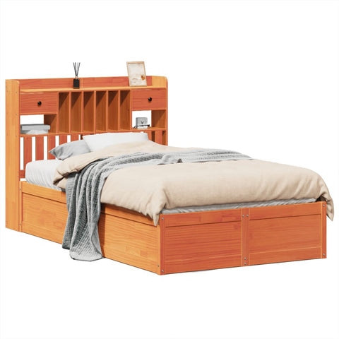 vidaXL Bed Frame without Mattress Wax Brown 120x200 cm Solid Wood Pine