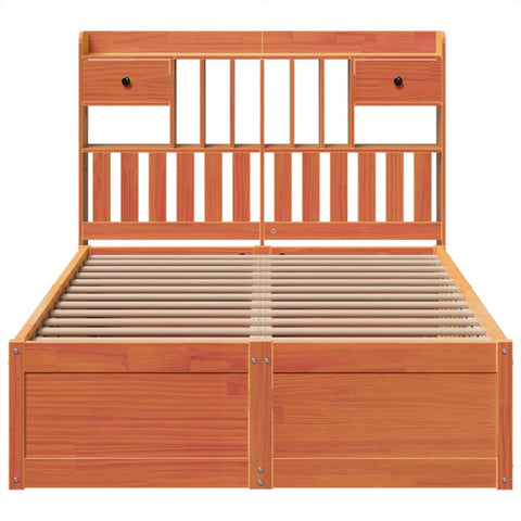 vidaXL Bed Frame without Mattress Wax Brown 120x200 cm Solid Wood Pine