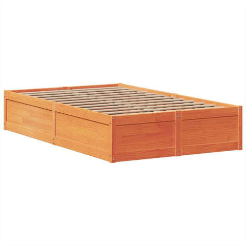 vidaXL Bed Frame without Mattress Wax Brown 120x200 cm Solid Wood Pine