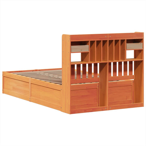 vidaXL Bed Frame without Mattress Wax Brown 120x200 cm Solid Wood Pine