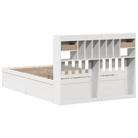 vidaXL Bed Frame without Mattress White 140x190 cm Solid Wood Pine