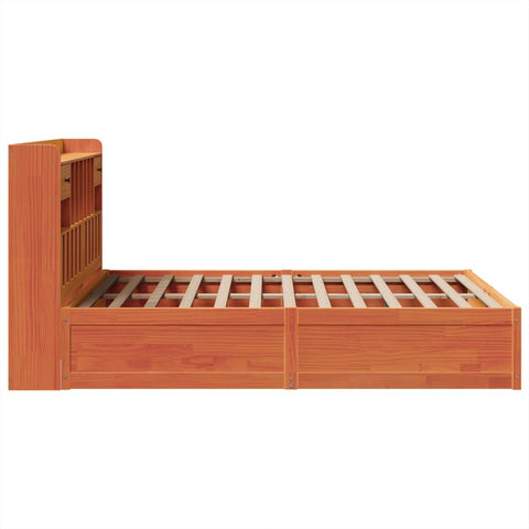 vidaXL Bed Frame without Mattress Wax Brown 140x190 cm Solid Wood Pine