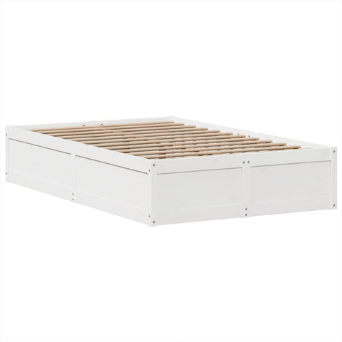 vidaXL Bed Frame without Mattress White 135x190 cm Double Solid Wood Pine