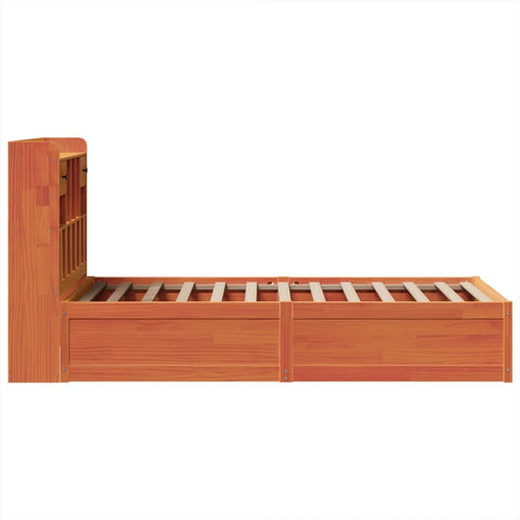 vidaXL Bed Frame without Mattress Wax Brown 75x190 cm Small Single Solid Wood Pine