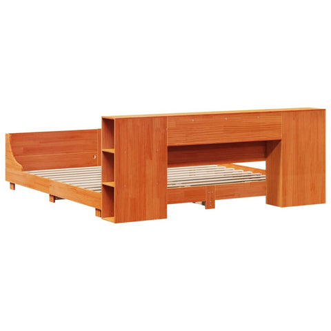 vidaXL Bed Frame without Mattress Wax Brown 200x200 cm Solid Wood Pine