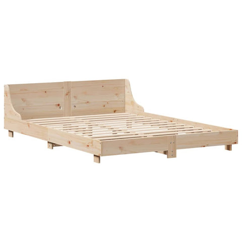 vidaXL Bed Frame without Mattress 150x200 cm King Size Solid Wood Pine