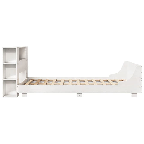 vidaXL Bed Frame without Mattress White 150x200 cm King Size Solid Wood Pine