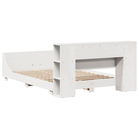 vidaXL Bed Frame without Mattress White 150x200 cm King Size Solid Wood Pine
