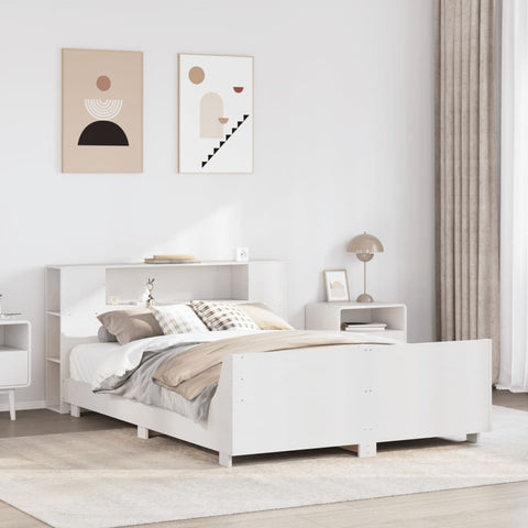 vidaXL Bed Frame without Mattress White 120x200 cm Solid Wood Pine