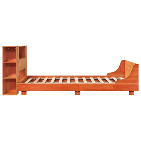 vidaXL Bed Frame without Mattress Wax Brown 140x190 cm Solid Wood Pine