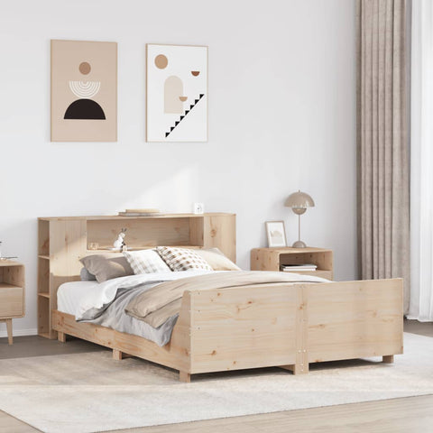 vidaXL Bed Frame without Mattress 120x190 cm Small Double Solid Wood Pine