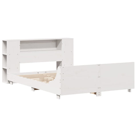 vidaXL Bed Frame without Mattress White 120x190 cm Small Double Solid Wood Pine