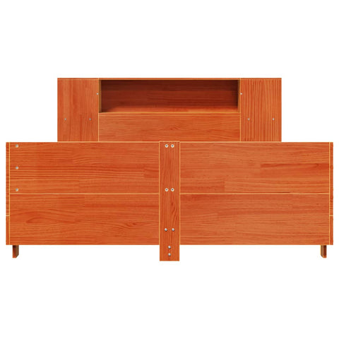 vidaXL Bed Frame without Mattress Wax Brown 120x190 cm Small Double Solid Wood Pine