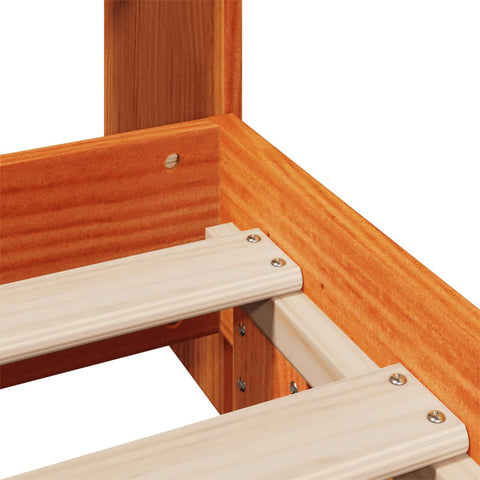 vidaXL Bed Frame without Mattress Wax Brown 100x200 cm Solid Wood Pine