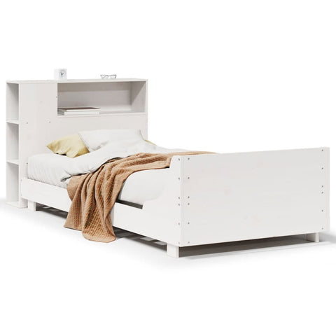 vidaXL Bed Frame without Mattress White 90x190 cm Single Solid Wood Pine