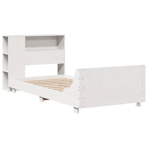 vidaXL Bed Frame without Mattress White 75x190 cm Small Single Solid Wood Pine
