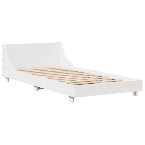 vidaXL Bed Frame without Mattress White 75x190 cm Small Single Solid Wood Pine