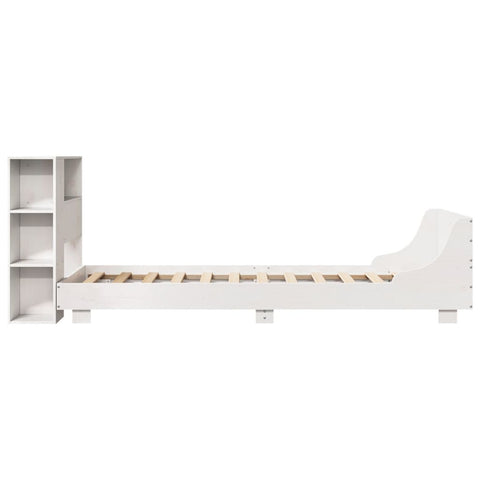 vidaXL Bed Frame without Mattress White 75x190 cm Small Single Solid Wood Pine