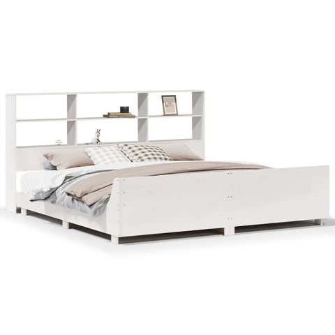 vidaXL Bed Frame without Mattress White 180x200 cm Super King Solid Wood Pine