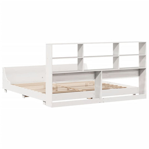 vidaXL Bed Frame without Mattress White 180x200 cm Super King Solid Wood Pine