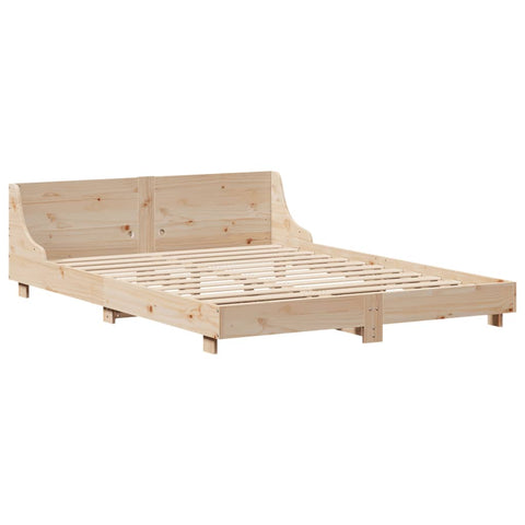 vidaXL Bed Frame without Mattress 150x200 cm King Size Solid Wood Pine