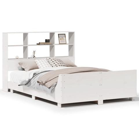 vidaXL Bed Frame without Mattress White 140x200 cm Solid Wood Pine