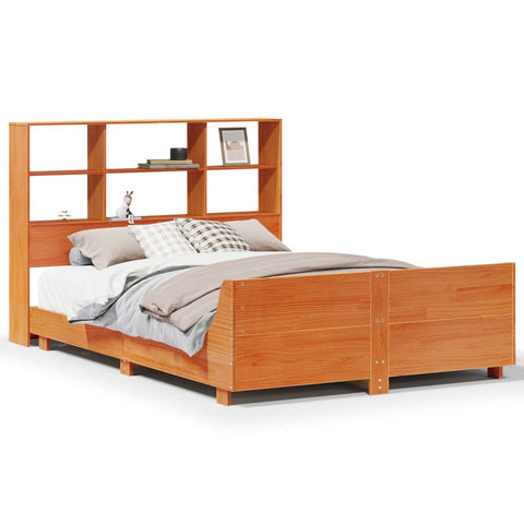 vidaXL Bed Frame without Mattress Wax Brown 120x200 cm Solid Wood Pine