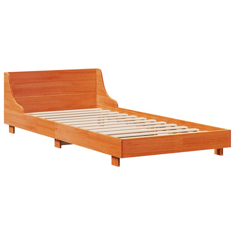 vidaXL Bed Frame without Mattress Wax Brown 90x200 cm Solid Wood Pine