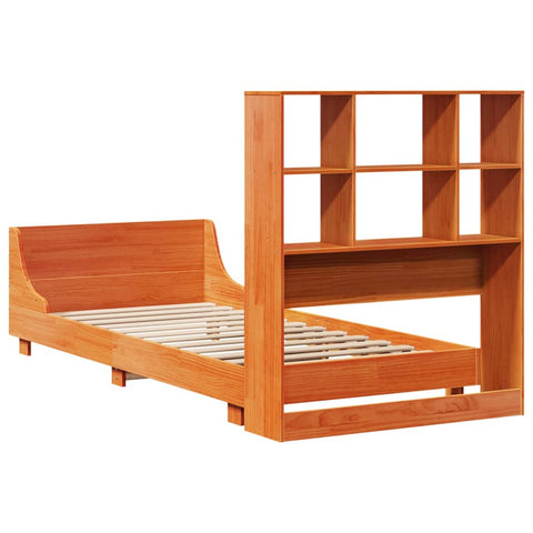 vidaXL Bed Frame without Mattress Wax Brown 90x200 cm Solid Wood Pine