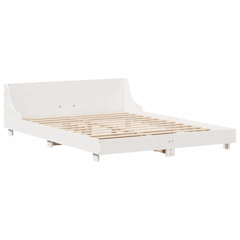 vidaXL Bed Frame without Mattress White 140x190 cm Solid Wood Pine