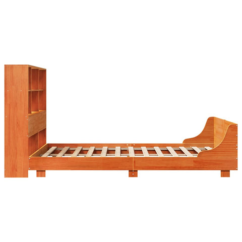 vidaXL Bed Frame without Mattress Wax Brown 140x190 cm Solid Wood Pine