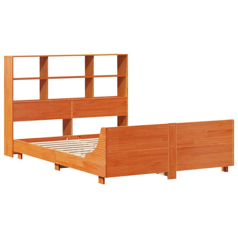 vidaXL Bed Frame without Mattress Wax Brown 120x190 cm Small Double Solid Wood Pine
