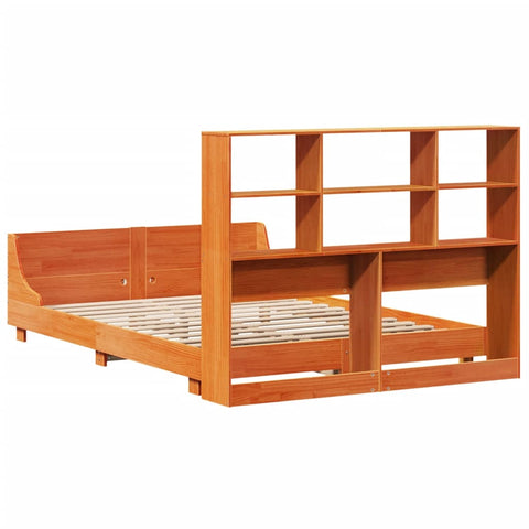 vidaXL Bed Frame without Mattress Wax Brown 120x190 cm Small Double Solid Wood Pine