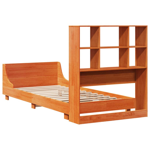 vidaXL Bed Frame without Mattress Wax Brown 75x190 cm Small Single Solid Wood Pine