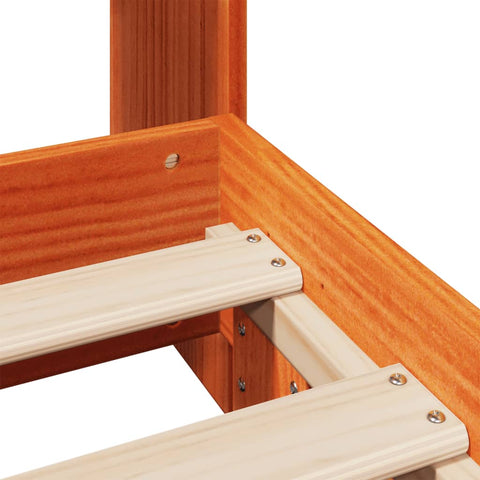 vidaXL Bed Frame without Mattress Wax Brown 75x190 cm Small Single Solid Wood Pine