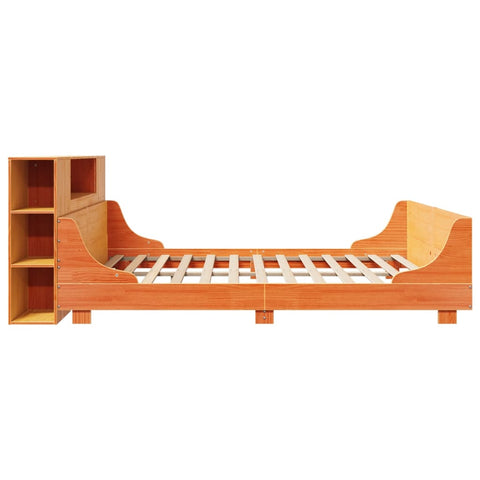 vidaXL Bed Frame without Mattress Wax Brown 200x200 cm Solid Wood Pine