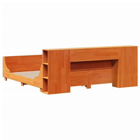 vidaXL Bed Frame without Mattress Wax Brown 200x200 cm Solid Wood Pine