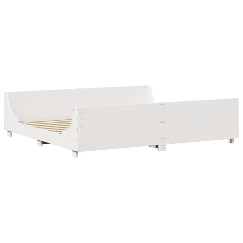 vidaXL Bed Frame without Mattress White 180x200 cm Super King Solid Wood Pine