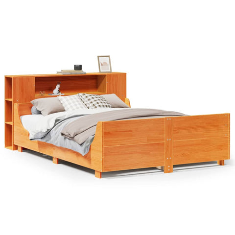 vidaXL Bed Frame without Mattress Wax Brown 160x200 cm Solid Wood Pine
